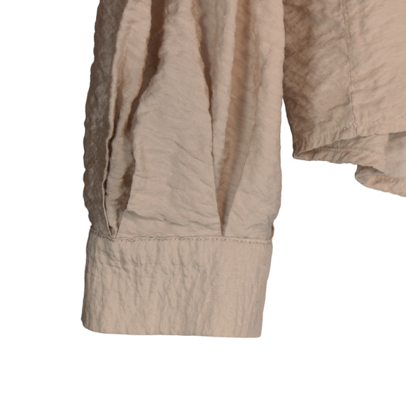 A New Day Blouse Womens XXL Oatmeal Puff Sleeve Textured Boho Peasant Top - Picture 4 of 6